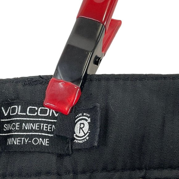 Volcom Dress Pants Womens Sz 5 Black Palm Tropical Straight Leg Mid Rise $75 Nwt - Picture 5 of 11